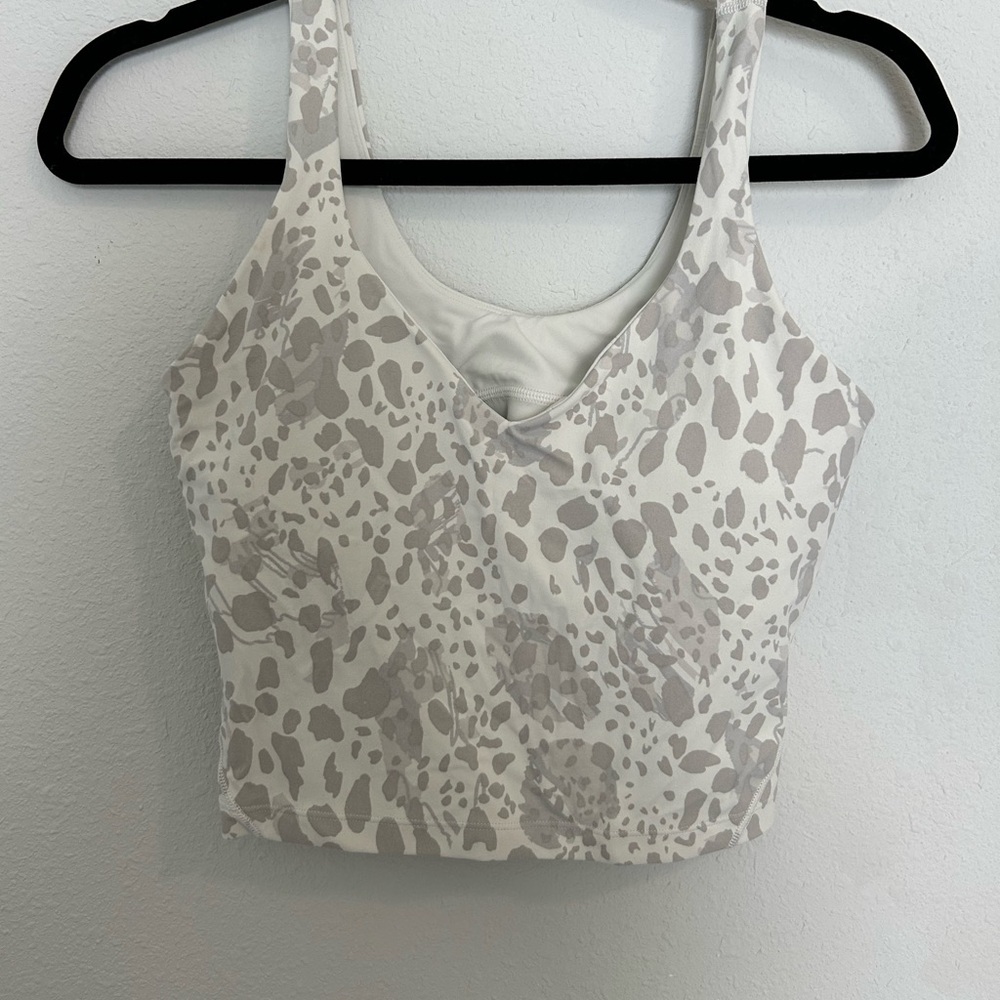 White and Gray Leopard Lululemon Align Tank